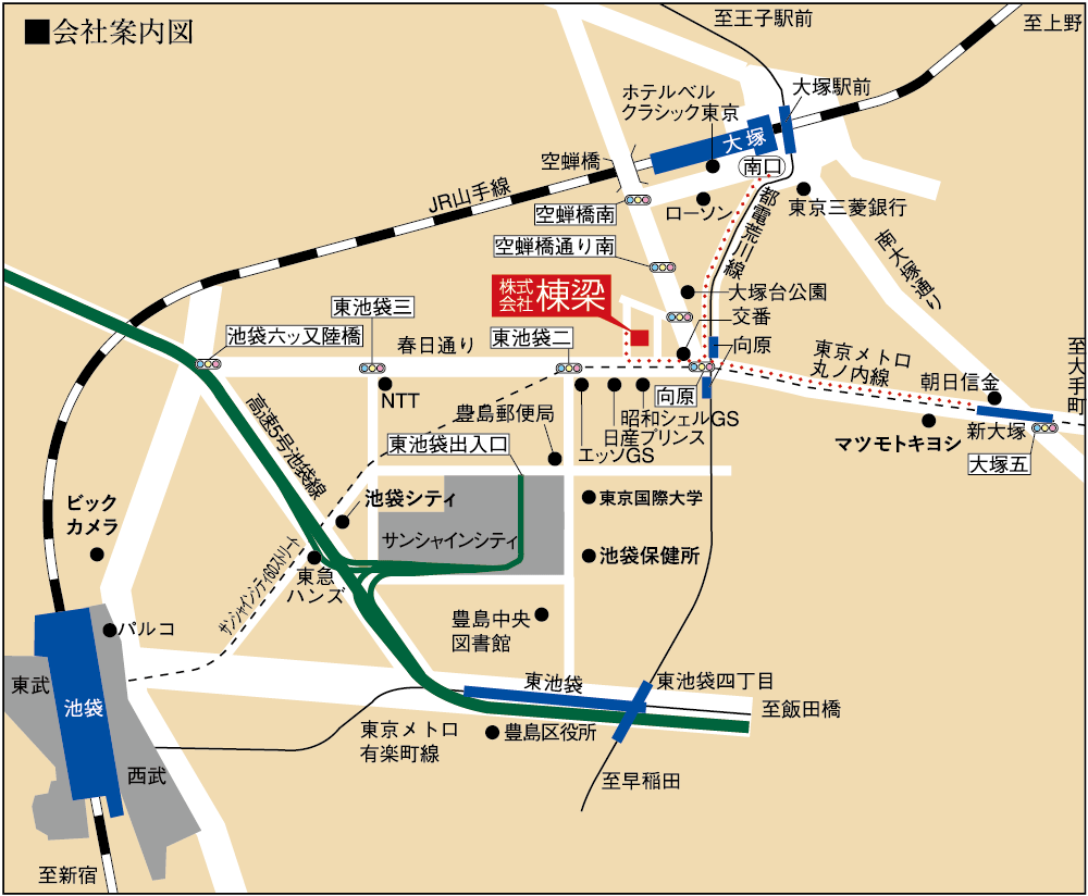 株式会社棟梁案内図拡大